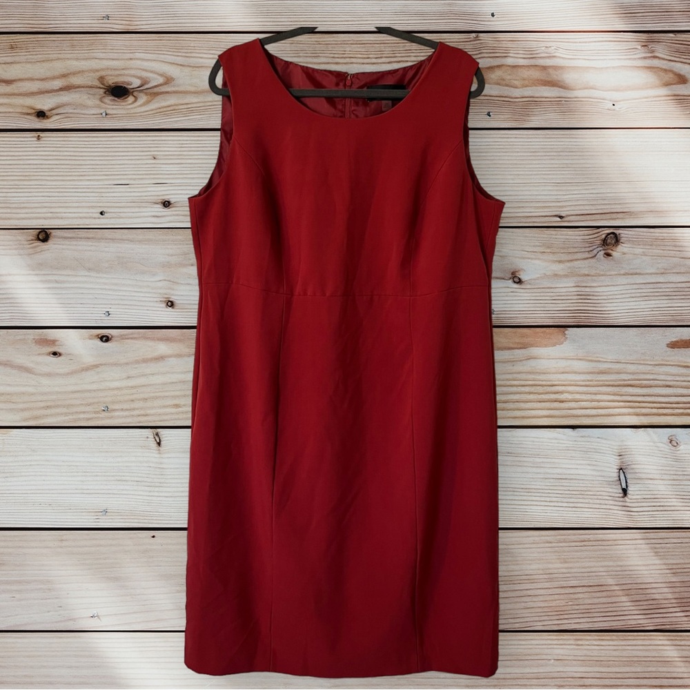 Black Label By Evan Picone Wine Red Dress Womens Plus 18W Knee Length